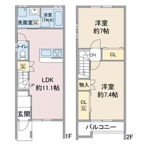 2LDK 間取り図