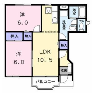 2LDK 間取り図