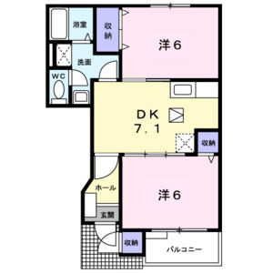2DK 間取り図
