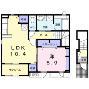 1LDK 間取り図