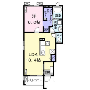 1LDK 間取り図