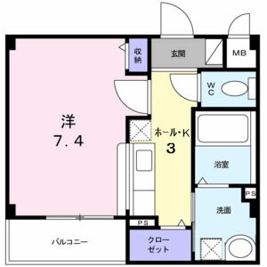 1K 間取り図