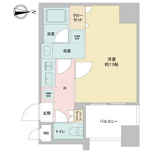1K 間取り図