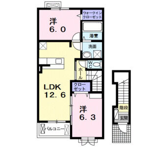 2LDK 間取り図
