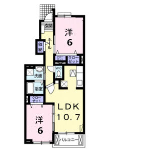 2LDK 間取り図