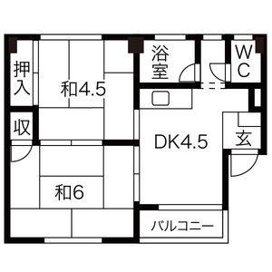 2DK 間取り図