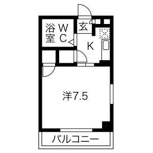 1K 間取り図