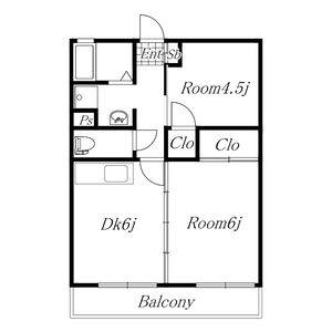 2DK 間取り図