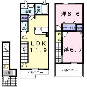2LDK 間取り図