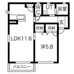 1LDK 間取り図