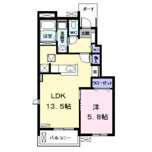 1LDK 間取り図