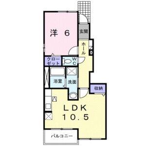 1LDK 間取り図