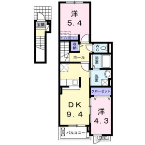 2DK 間取り図