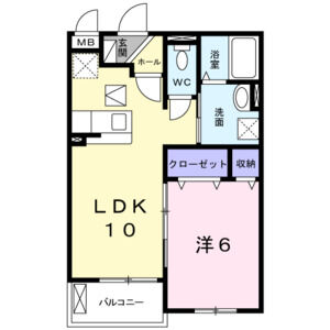 1LDK 間取り図