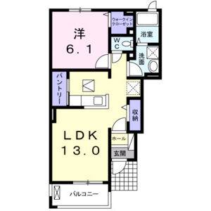 1LDK 間取り図