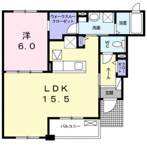 1LDK 間取り図