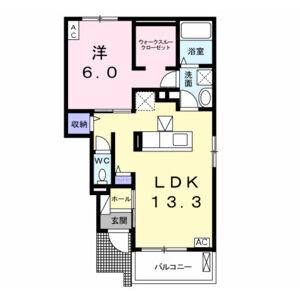 1LDK 間取り図