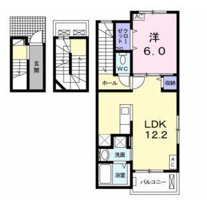 1LDK 間取り図
