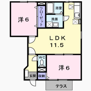 2LDK 間取り図