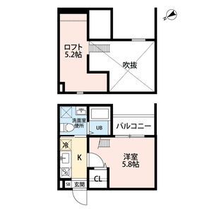 1K 間取り図