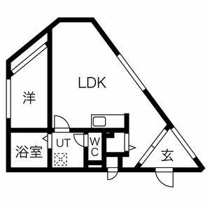 1LDK 間取り図