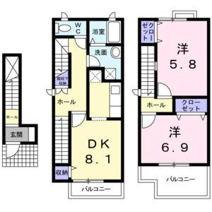 2DK 間取り図