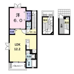 1LDK 間取り図