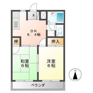 2DK 間取り図