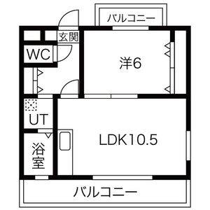 1LDK 間取り図