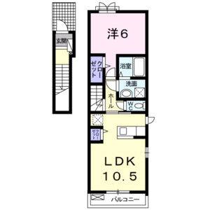 1LDK 間取り図