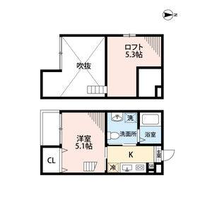 1K 間取り図