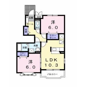 2LDK 間取り図