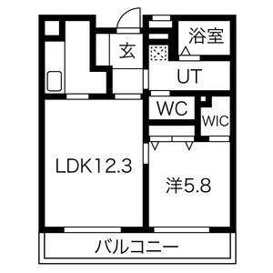 1LDK 間取り図