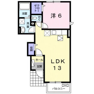 1LDK 間取り図