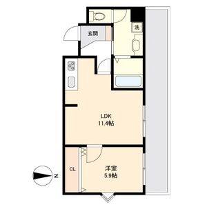 1LDK 間取り図