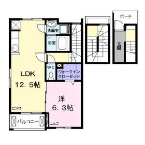 1LDK 間取り図