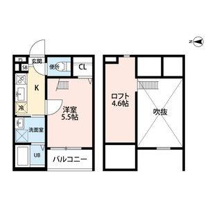 1K 間取り図