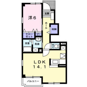 1LDK 間取り図
