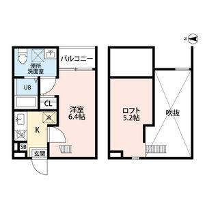 1K 間取り図