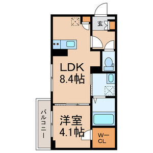 1LDK 間取り図