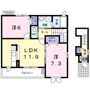 2LDK 間取り図