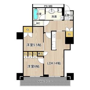 2LDK 間取り図