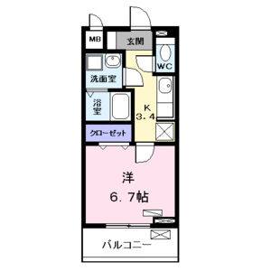 1K 間取り図