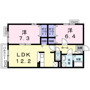 2LDK 間取り図