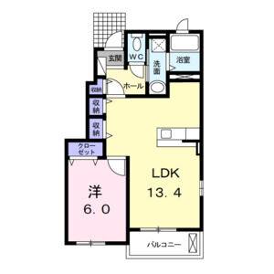 1LDK 間取り図