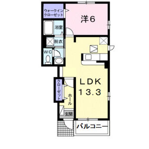 1LDK 間取り図