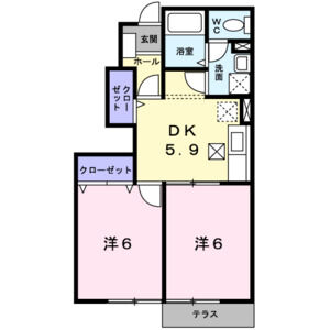 2DK 間取り図