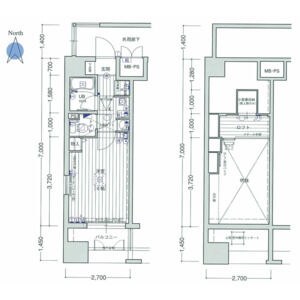 1K 間取り図