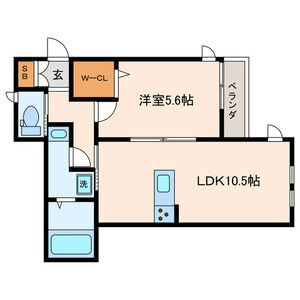 1LDK 間取り図