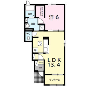 1LDK 間取り図